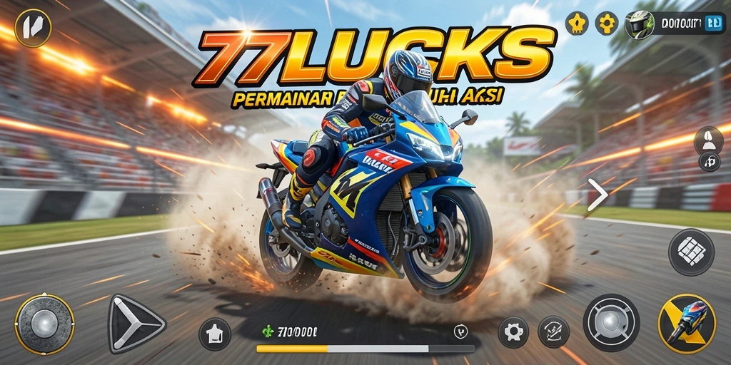 Gameplay seru balapan motor di 77LUCKS.