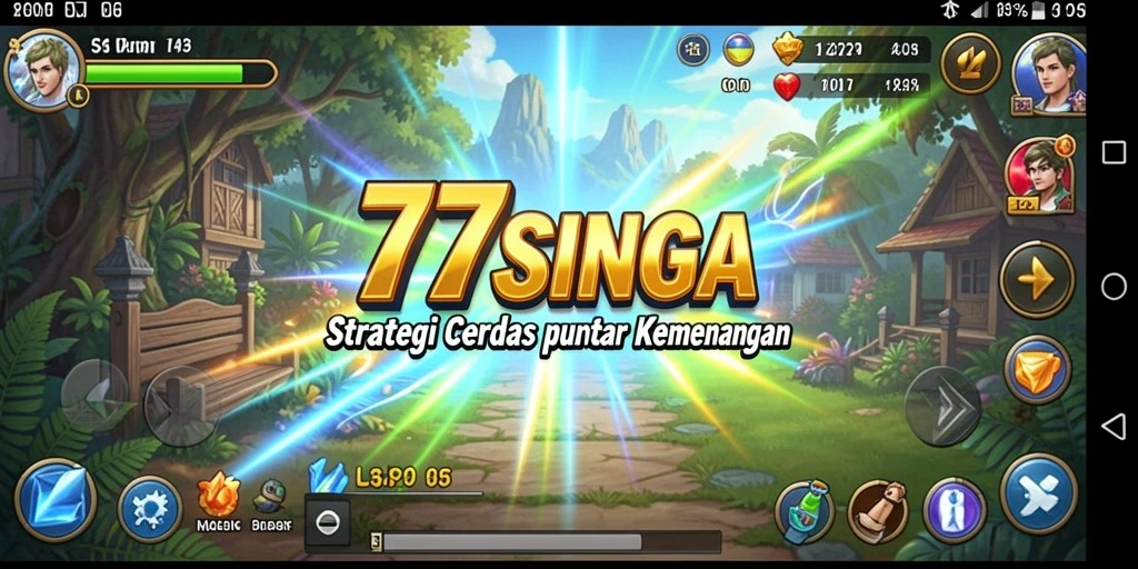 Tangkapan layar menunjukkan aksi seru dalam permainan strategi 77SINGA.