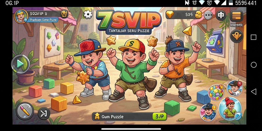 Tampilan gameplay Puzzle yang menantang di 7SVIP.