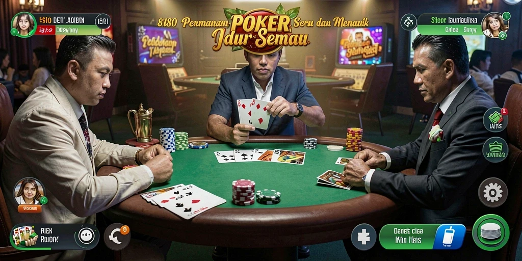 Tampilan screenshot utama 8180 yang menampilkan aksi poker seru.
