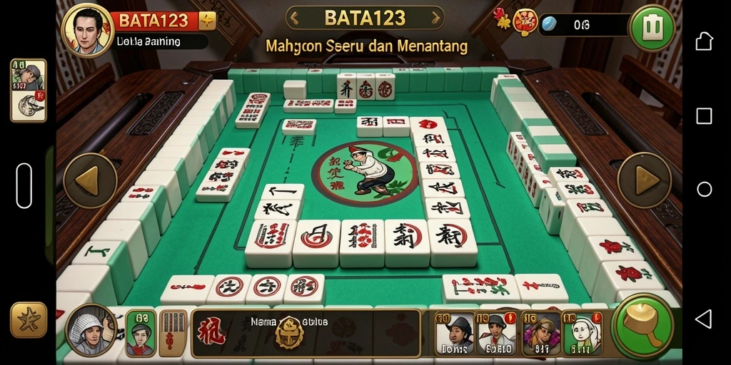 Screenshot gameplay BATA123 yang menampilkan pertandingan Mahjong yang seru.