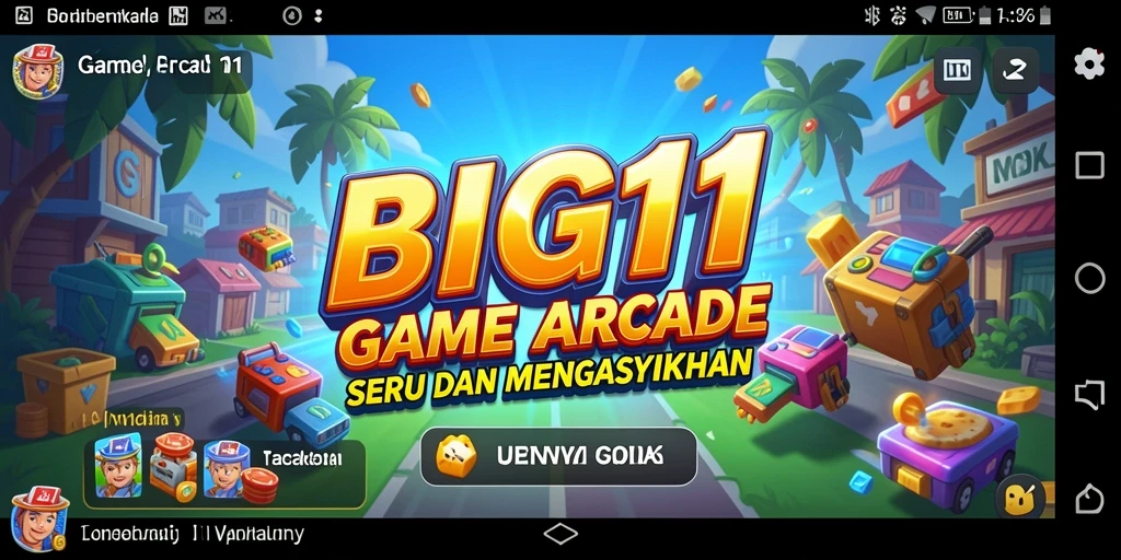 Screenshot gameplay BIG11 dengan karakter beraksi di arena Arcade.