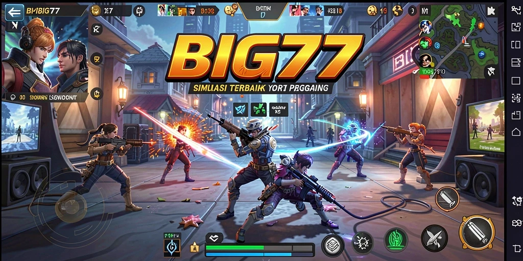 Tangkapan layar yang menunjukkan gameplay menarik dan interaksi karakter di BIG77.