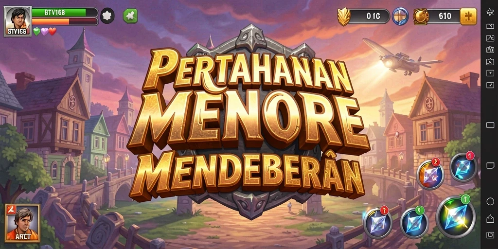 Tampilan gameplay Tower Defense yang seru dan menantang.