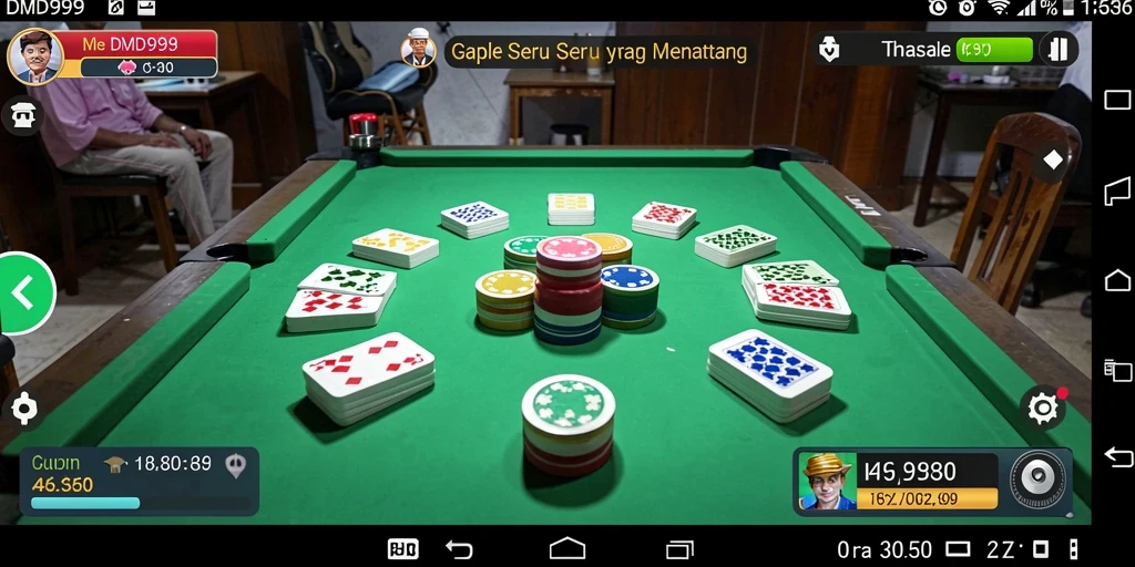 Gameplay menarik dalam DMD999 dengan kartu Gaple.