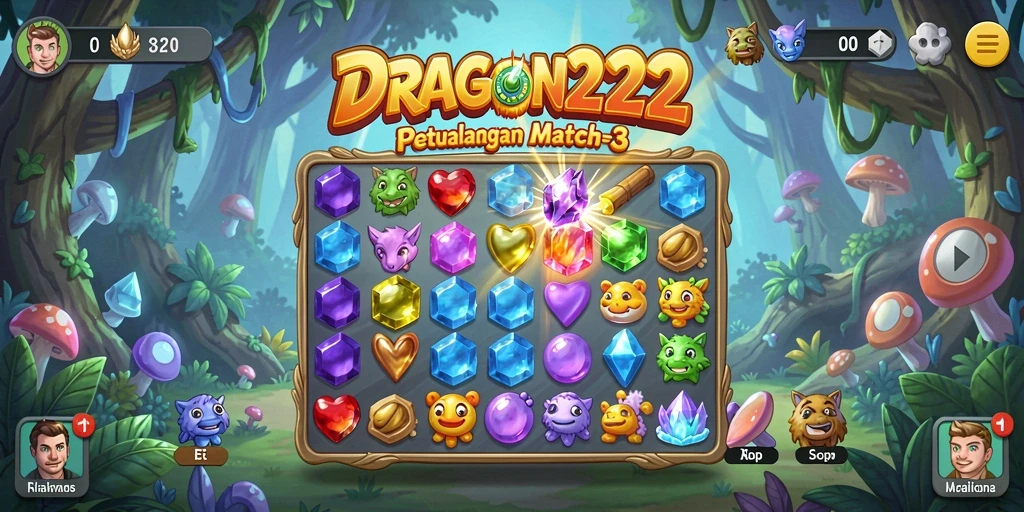Tampilkan gameplay seru DRAGON222 saat mencocokkan permata!