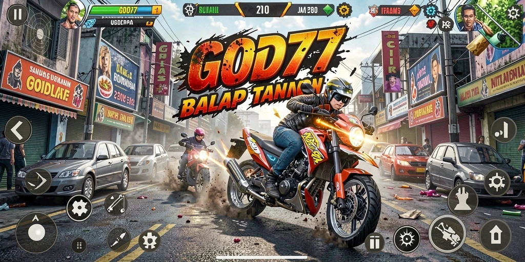Gameplay mendebarkan di trek balap <strong>GOD77</strong> yang penuh tantangan.