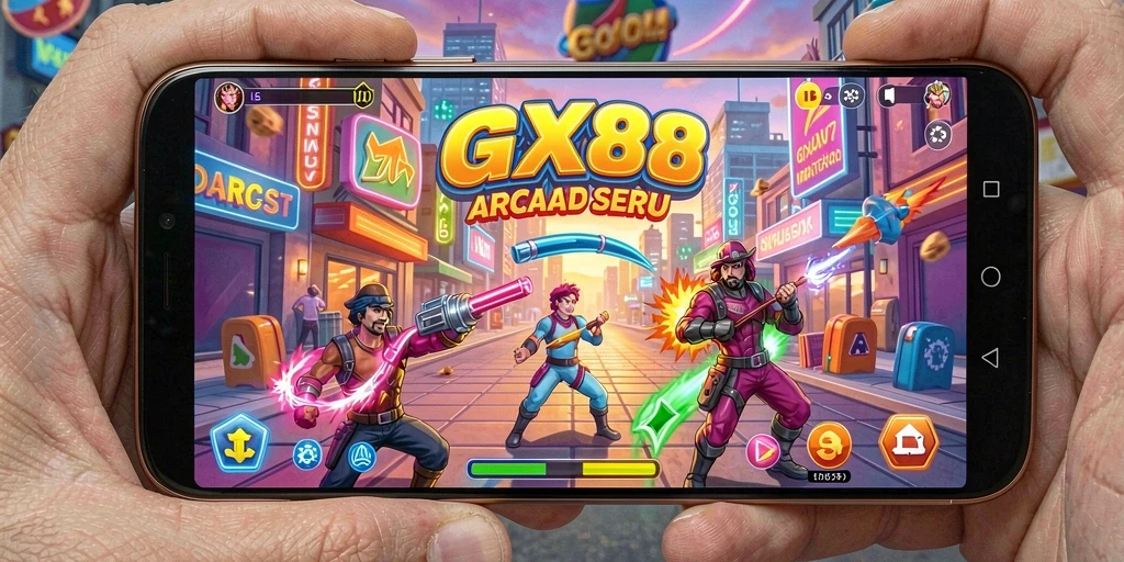 Tampilan screenshot GX88 menunjukkan keseruan gameplay Arcade yang penuh tantangan.