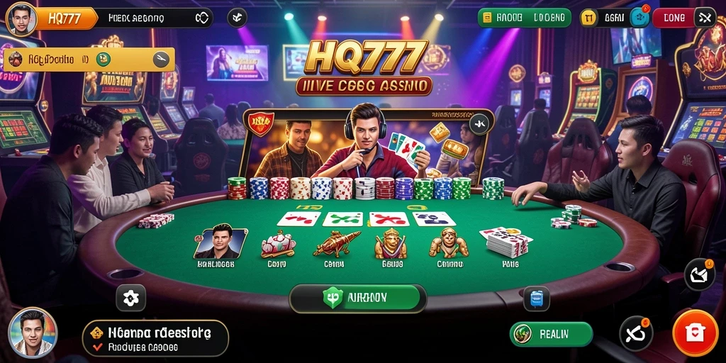 Screenshot gameplay HQ777 yang mendebarkan di Live Casino.