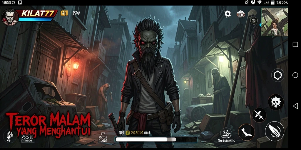 Tampilan gameplay KILAT77 dengan atmosfer Horror yang mencekam.