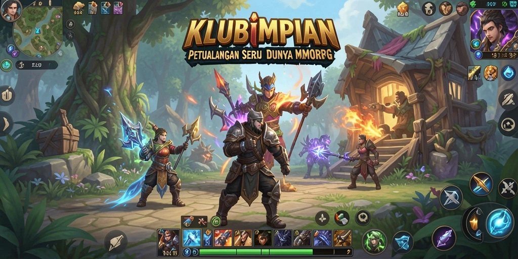 Tangkapan layar menampilkan pertarungan seru dalam gameplay KLUBIMPIAN.