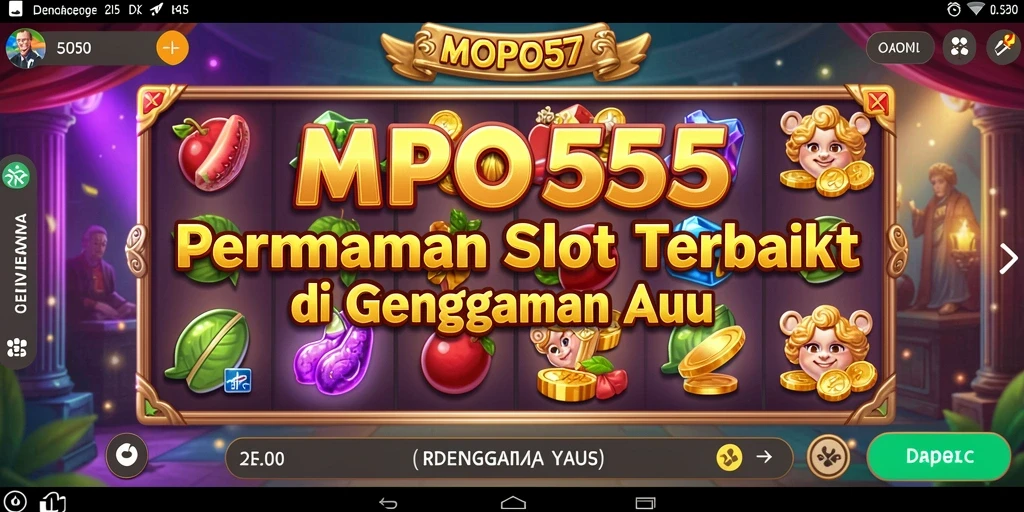 Screenshot MPO555 menunjukkan gameplay slot yang seru dan interaktif.