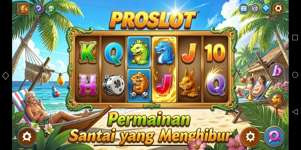 Tangkapan layar <strong>PROSLOT</strong> menunjukkan gameplay yang menyenangkan dan berwarna.