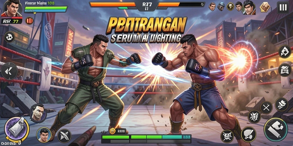 Screenshot RK77 menampilkan aksi pertarungan yang mendebarkan.