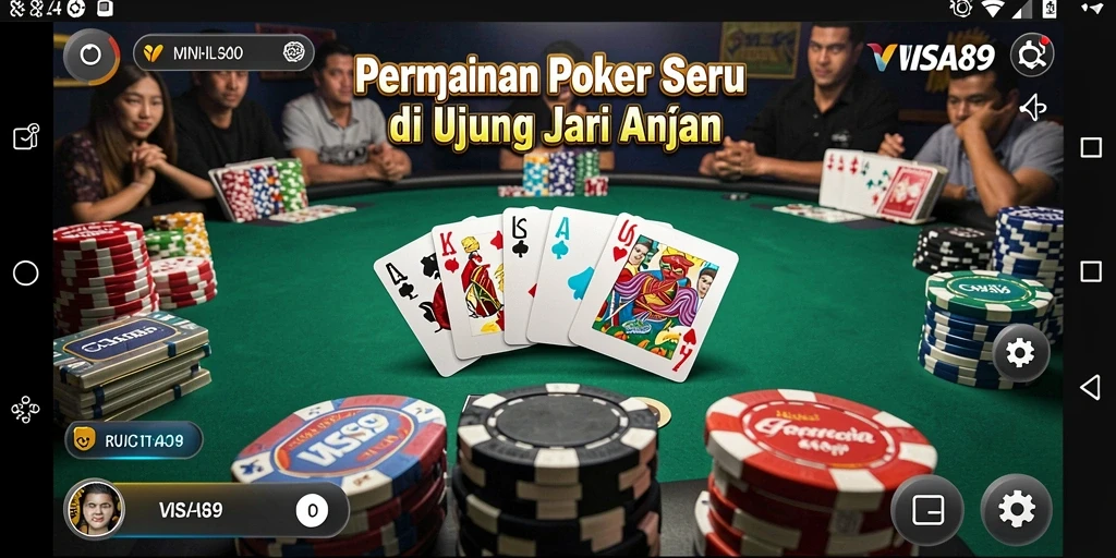 Tampilan utama gameplay Poker di VISA89 yang mendebarkan.