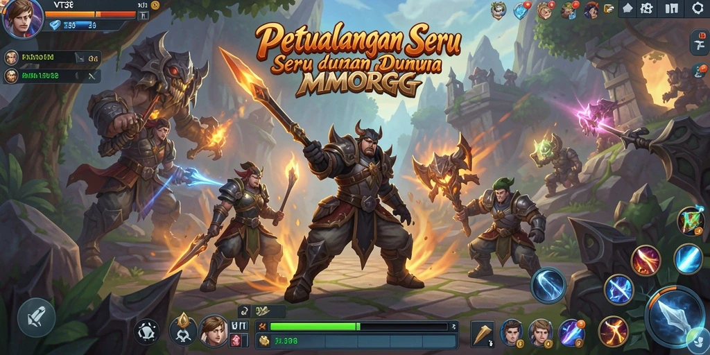Tampilan gameplay VT38 yang seru dalam pertarungan MMORPG.